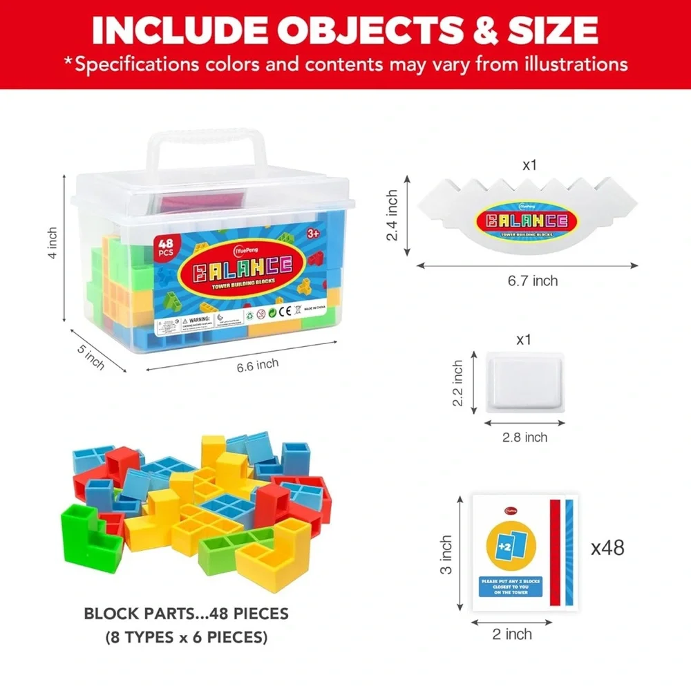48 PCs of tower building blocks